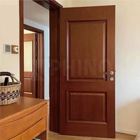 Portes intérieures coupe-feu en bois massif avec placage en noyer de style européen, finition de luxe, pour chambre d'hôtel