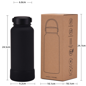 Nouvelle bouteille à double paroi grande capacité <span class=keywords><strong>1L</strong></span> anti-dérapant en acier inoxydable bouteille à vide large bouche Portable Sports de plein air tasse d'eau - Product Image 2
