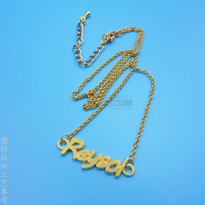 Collar con Letra Inglesa en Aleación Personalizada, Chapado en Oro, Cadena para Clavícula para Mujer con Diseño de Logotipo - Product Image 2