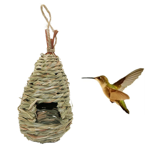 Nid <span class=keywords><strong>d</strong></span>'oiseau créatif tissé à la main, <span class=keywords><strong>d</strong></span>écoration de jardin extérieur, volière écologique en herbe, nichoir <span class=keywords><strong>pour</strong></span> oiseaux, style goutte <span class=keywords><strong>d</strong></span>'eau, cage à oiseaux moderne - Product Image 1