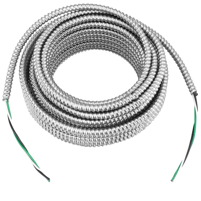 12/2 CUL Listed Mc Cable 1569 Metal Clad 600V Stranded Copper Conductor Aluminum Armor AC Male End Power Cable