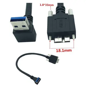 Factory High Speed USB 3.0 Right-Angle Downward Elbow to Micro B 3.0 9-Core Tinned Copper Wire Cable