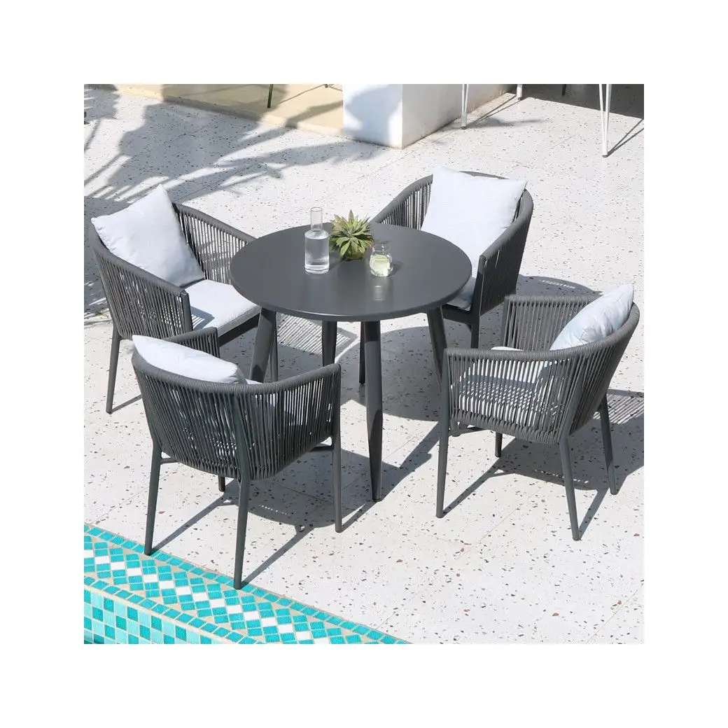 Hiện đại sang trọng nhôm đồ gỗ ngoài trời bảng và ghế đặt wicker mây sofa Set khuyến mãi cho khách sạn, vườn