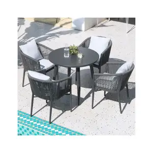 Modern Luxury Aluminum Outdoor Furniture Table and Chairs Set Wicker Rattan Sofa Set Promotion for Hotel, Garden