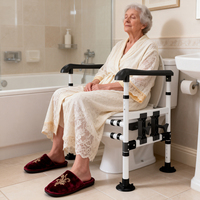 Barre d'appui de toilette ergonomique sur mesure pour la sécurité, antidérapante, pour aider les personnes âgées à se lever