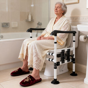 Barre d'appui <span class=keywords><strong>de</strong></span> toilette ergonomique sur mesure pour la sécurité, antidérapante, pour aider les personnes âgées à se lever - Product Image 5