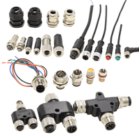 Conector de Cable de Alimentación Personalizado IP67 Resistente al Agua M8 M12, Conector Circular de Montaje en Panel PCB de 3 4 5 6 8 2 Pines, Macho y Hembra, con Tornillo