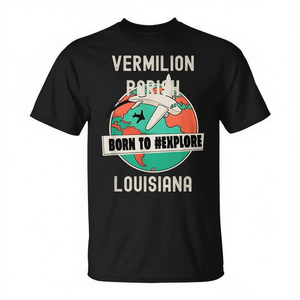 Camiseta para amantes de los viajes de Vermilion Parish Louisiana Born To Explore - Product Image 2