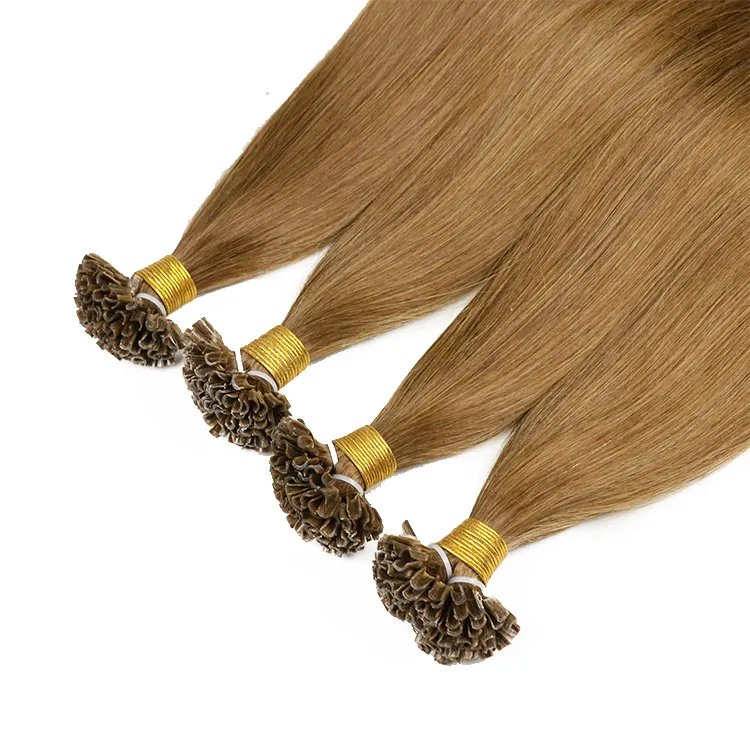 Оптовая продажа, двойные нарисованные итальянские кератиновые предварительно скрепленные накладные волосы для кутикулы remy выровненные кератиновые накладные человеческие волосы
