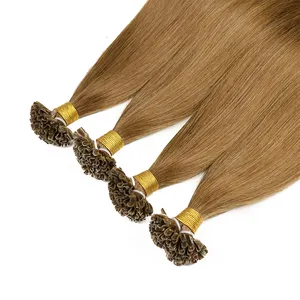 Wholesale Double Drawn Italian Keratin Prebonded I Tip Cuticle Remy Aligned Keratin U Tip Extensions Virgin Human Hair