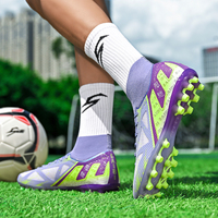 Chaussures de football AG personnalisées en usine, tige en maille respirante, légères, pour gazon artificiel, chaussures de football pour jeunes, entraînement en plein air