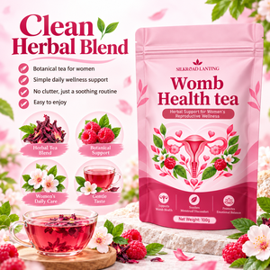 Thé pour la santé utérine à formule personnalisée avec feuille de framboisier et hibiscus pour l'équilibre féminin et le soulagement des règles, thé aux herbes en gros - Product Image 2