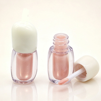 Tube de brillant à lèvres vide 3,5 ml, flacon mignon avec grande brosse, contenant cosmétique en plastique premium, en vrac, pour rouge à lèvres recyclé