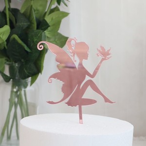 Decorazione per Torta 'Piccola Fata' in Acrilico Dorato per Compleanno e Baby Shower - Product Image 6