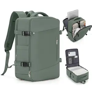 حقيبة ظهر للسفر ذات سعة كبيرة، حقيبة سياحية متعددة الاستخدامات مقاومة للماء، حقيبة ظهر يمكن توسيعها للاستخدام في الهواء الطلق مع منفذ USB