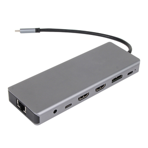 Vcom <span class=keywords><strong>USB</strong></span>-<span class=keywords><strong>C</strong></span> Docking Station multi-<span class=keywords><strong>c</strong></span>ổng 13 trong 1 TF SD Đầu đọ<span class=keywords><strong>c</strong></span> thẻ dp HDMI * 2 âm thanh pd3.0 phí RJ45 không gian màu xám <span class=keywords><strong>USB</strong></span> Loại <span class=keywords><strong>C</strong></span> <span class=keywords><strong>HUB</strong></span> - Product Image 2