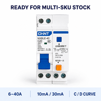 Interruptor Diferencial RCBO CHINT NXBLE-40 IEC 61009-1 AC Tipo C Curva D para Proyectos Eléctricos Comerciales