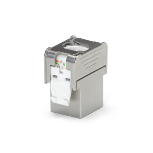 Connettore Keystone RJ45 Femmina-Femmina Cat6A FTP Schermato con Cavo Intrecciato Placcato <span class=keywords><strong>Oro</strong></span> 8P8C T568A/B Bianco - Product Image 5