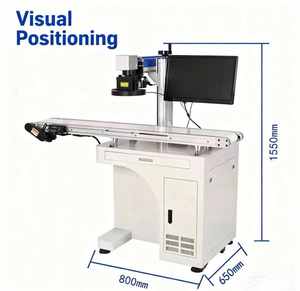 Machine de marquage laser UV 5W 110x110mm avec convoyeur et caméra CCD, positionnement dynamique visuel, marquage en vol, avec ordinateur - Product Image 2