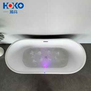 <span class=keywords><strong>Vasca</strong></span> <span class=keywords><strong>da</strong></span> <span class=keywords><strong>Bagno</strong></span> Freestanding in Acrilico HOKO con Getti d'Aria e Luci LED Cangianti, <span class=keywords><strong>Vasca</strong></span> per Immersione per Adulti - Product Image 4