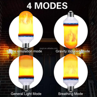 4 modes avec capteur de gravité Lumière de flamme RVB Ampoule à effet de flamme Multicolore Lampe d'émulation de flamme scintillante avec télécommande