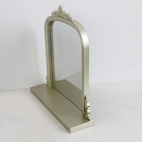Miroir décoratif de bureau en plastique encadré argenté de miroir baroque vintage traditionnel pour le salon