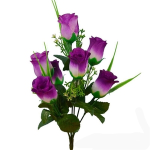 Ramo de <span class=keywords><strong>Flores</strong></span> Artificiales al por Mayor, Rosas Pequeñas de Seda, Decoración para el Hogar, Dormitorio y Fiestas - Product Image 3