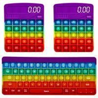 Jouet sensoriel anti-stress en silicone et métal souple, clavier à bulles à presser, popper anti-irritabilité, jeu familial tendance