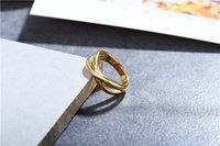 Bague minimaliste torsadée entrelacée en acier inoxydable plaqué or 18 carats pour femme, bijoux de mode inaltérables