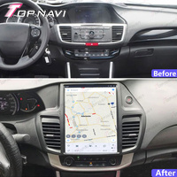 Système de musique pour voiture 4 + 64G 12.1 pouces Lecteur radio pour Honda Accord 9 2015 2016 Écran tactile Stéréo pour voiture Navigation GPS
