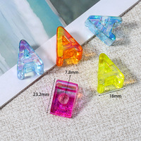 Perles en acrylique transparentes de 6 mm avec lettres A-Z à grand trou, colorées, pour la création de bijoux personnalisés et accessoires de bracelets