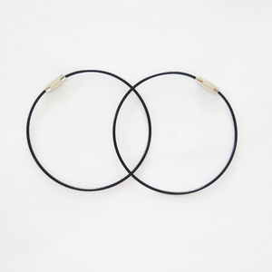 Yiwang Đen Thép Không Gỉ Vít Khóa <span class=keywords><strong>Keychain</strong></span> 150Mm Dây Cáp Vòng Chìa Khóa - Product Image 2