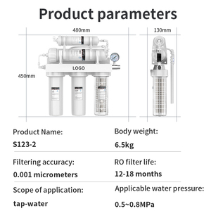 600gpd nhà RO lọc nước uống tốt nước trầm tích Bộ lọc TDS 6 giai đoạn đảo ngược osmosi hệ thống UF hộ gia đình Máy lọc nước - Product Image 6