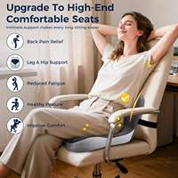 Coussin de siège ergonomique en mousse à mémoire de forme en forme de L avec sangle réglable pour le bureau, la maison, la voiture, les longues périodes assises