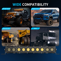 Barre lumineuse LED DXZ 20C02 de 20 pouces, rétroéclairage ambre, DRL RGB blanc RGB pour conduite tout-terrain, camion, SUV, VTT, UTV, bateau, tracteur, chariot élévateur