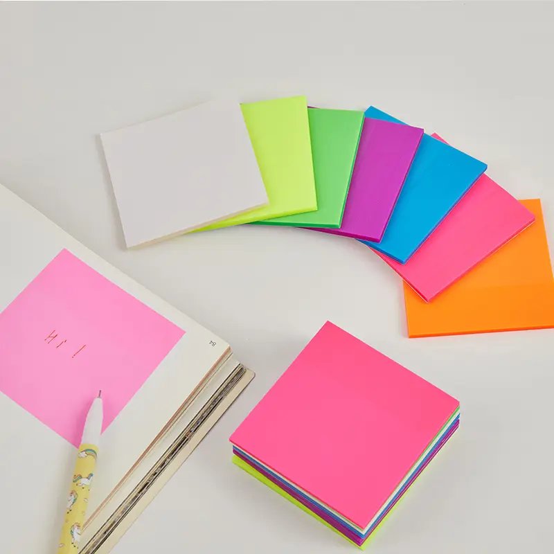 Transparent PET Clear Pet Sticky Note 50 Sheets Sticky Notes Glue and Transparent Sticky Notes Mini Paper Memo Pad