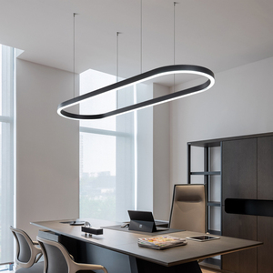 Luminaire suspendu LED rectangulaire incurvé, design moderne, profil en aluminium, économie d'énergie, éclairage intérieur, connectable - Product Image 3