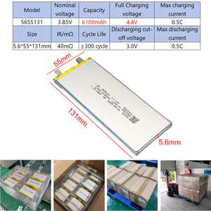 5655131เซลล์ลิเธียม3.85V 6100mAh การปรับแต่ง LiPo แบตเตอรี่3.7V 100mAh 15C 66wh 9000mAh สำหรับวิดีโอกล้องดิจิตอลแล็ปท็อป - Product Image 2