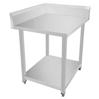 Table de travail en acier inoxydable à prix d'usine, table d'angle en acier inoxydable SS304, équipement de cuisine commercial, table de préparation alimentaire