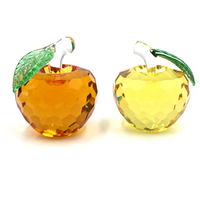 Gekleurd geslepen kristallen appel ornament glazen fruit figuurje huwelijks souvenir kerstdecoratie kristallen appel ambacht