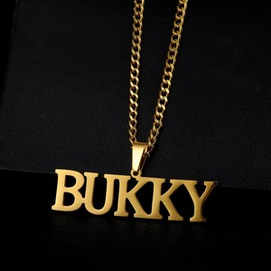 Özel büyük boy mektup Hip Hop takı kolye paslanmaz çelik altın kaplama kişiselleştirilmiş asmak için bir daire adı kolye erkekler - Product Image 5