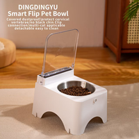Gamelle automatique pour animaux de compagnie avec design incliné surélevé en acier inoxydable 304 et couvercle à capteur pour maisons multi-chats