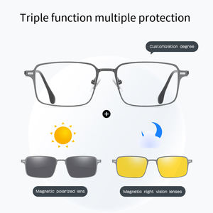 高品質偏光男性磁気サングラス屋外夜運転スタイリッシュなセットメガネクリップオンマグネットサングラスカスタムロゴ - Product Image 3