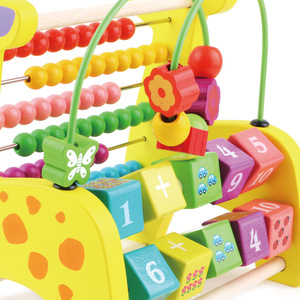 Juguete de <span class=keywords><strong>Ábaco</strong></span> de Jirafa de Madera y Laberinto de Cuentas, Cuentas de Conteo Coloridas y Laberinto de Alambre, Juguete Educativo Temprano para el Desarrollo de la Motricidad Fina para Niños Pequeños - Product Image 3
