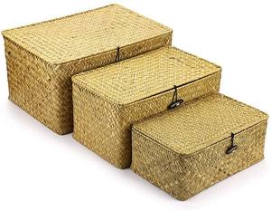 Wäschekorb mit Eisenrahmen Quadratisch Baumwollseil 100L 2er-Pack Groß 75L Wäschekorb mit Rollen 2-stöckig Obst-Rattan - Product Image 3