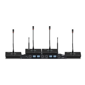 Thinuna-Micrófono <span class=keywords><strong>de</strong></span> conferencia <span class=keywords><strong>de</strong></span> <span class=keywords><strong>mesa</strong></span> inalámbrico <span class=keywords><strong>de</strong></span> cuello <span class=keywords><strong>de</strong></span> cisne <span class=keywords><strong>de</strong></span> cuatro <span class=keywords><strong>canales</strong></span>, universal, 100 metros, UHF, - Product Image 1