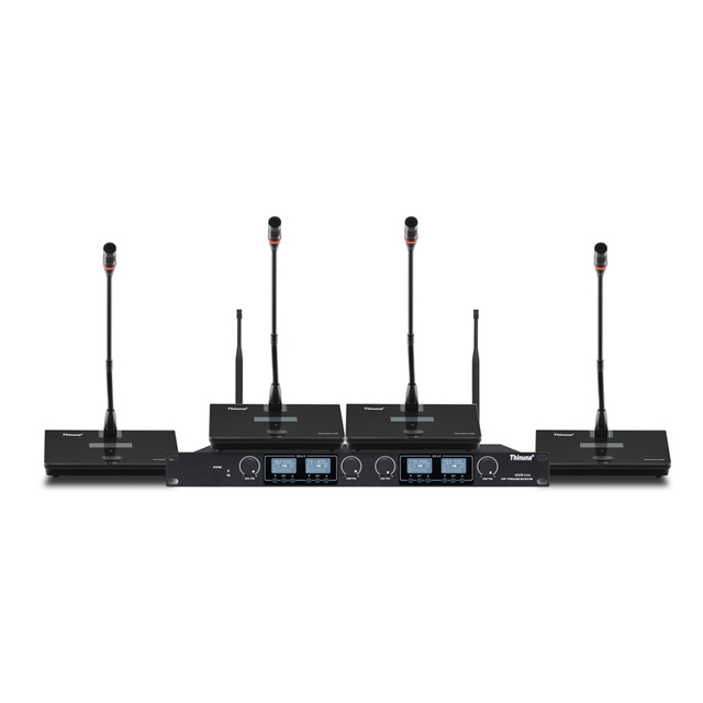 Thinuna GMW-U4A Good Quality Universal Max 100 Meter UHF Digital Four Channel Gooseneck Wireless Table Conference Microphone
