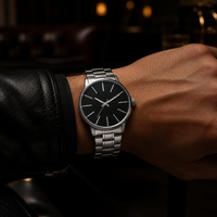 Montre-bracelet à quartz multifonction pour hommes de haute qualité, boîtier en acier inoxydable, bracelet en acier inoxydable, montre pour homme d'affaires