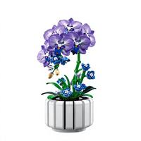 Bloques de Construcción de Orquídeas Phalaenopsis Púrpuras Eternas, 627 Piezas, Modelo de Ladrillos de Flores Botánicas para Decoración del Hogar u Oficina, Regalo