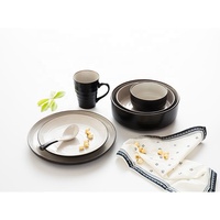 Vente en gros de vaisselle en céramique porcelaine réutilisable portable, 20 pièces, décorations de table de fête de mariage, couleur personnalisée